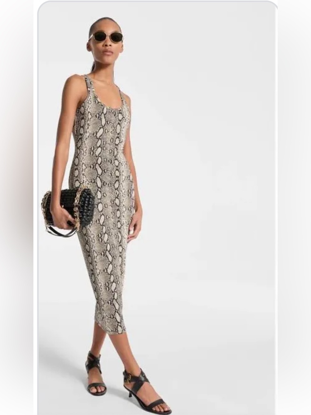 POPULAR21 SNAKE PRINT DRESS, SIZE LARGE